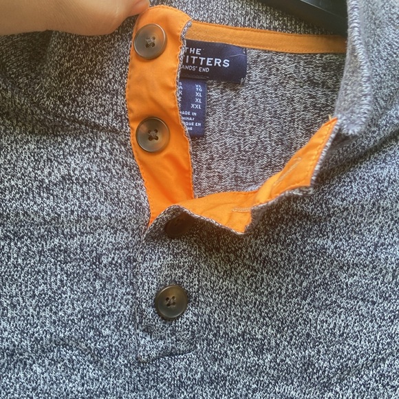 The Outfitters by Lands' End blue gray white varigated yarn sweater sz. XL - Picture 2 of 10